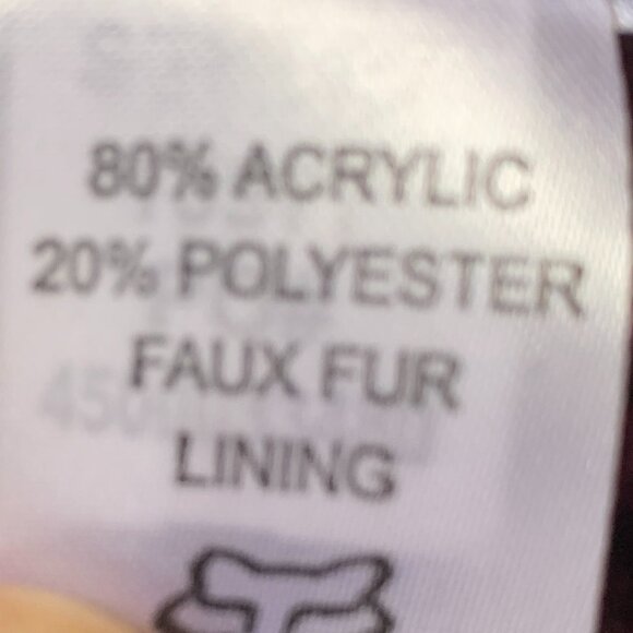 Fox Head Faux Fur Lined Hooded Cardigan Sz S - Picture 13 of 15